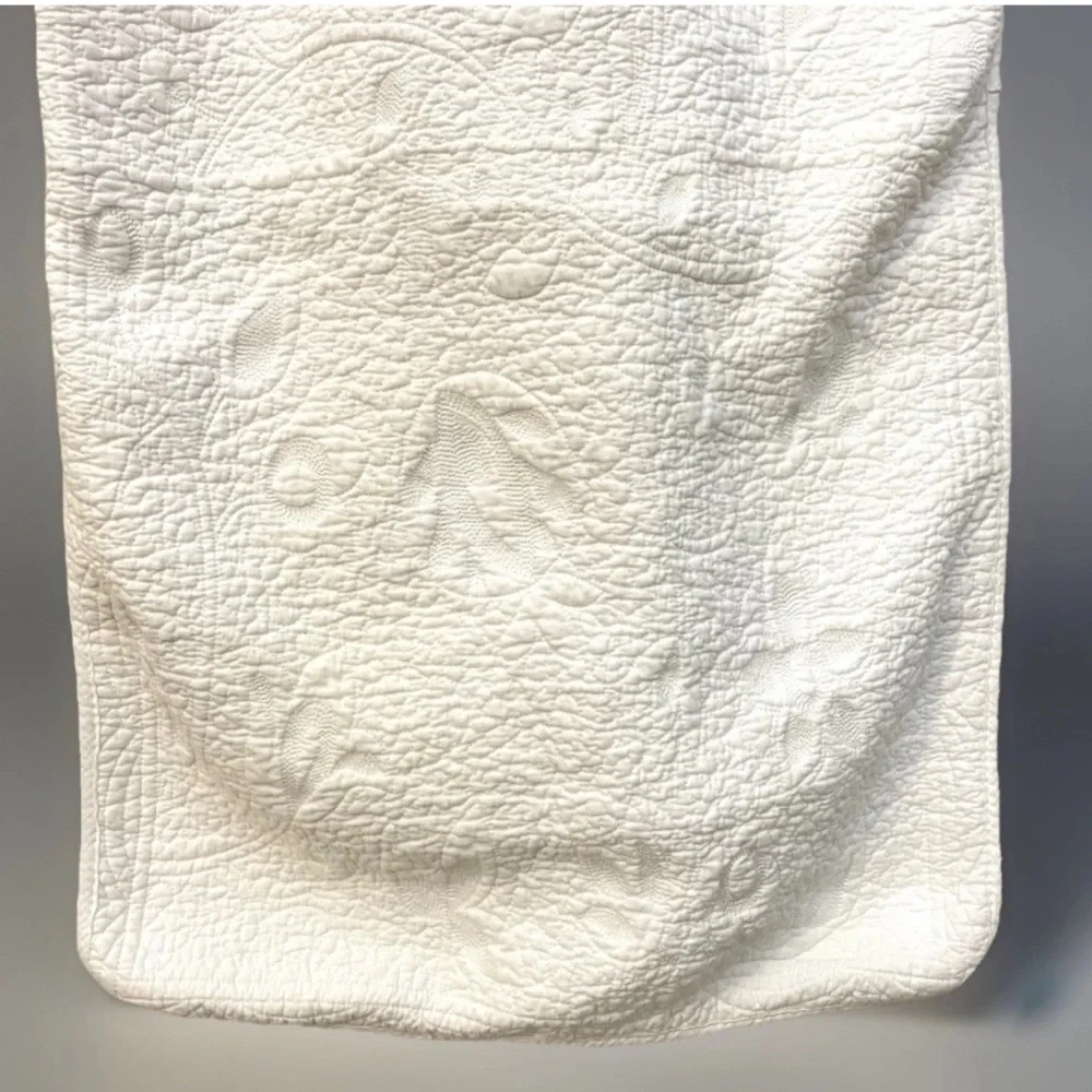 King Pillow Shams White Quilted 100% Cotton  - Pair